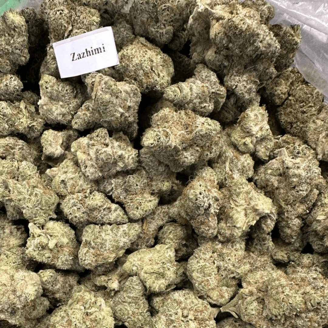 THCA Flower – Exotics – Gold Line – 28g, Flavor: Zazhimi